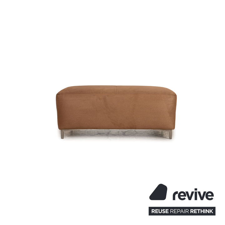 Ewald Schillig Mega leather sofa set beige corner sofa stool couch function