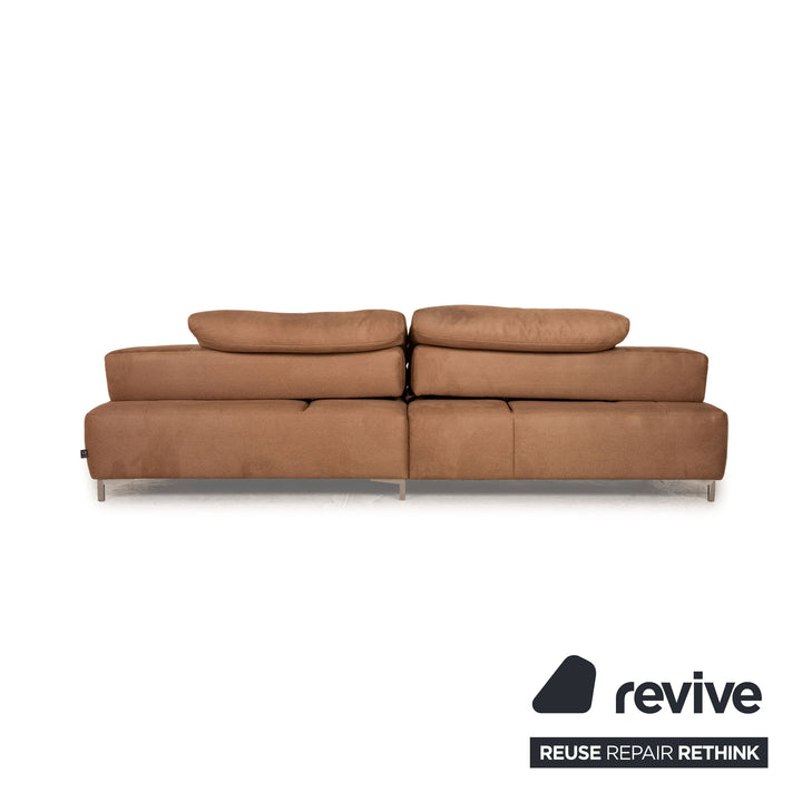 Ewald Schillig Mega leather sofa set beige corner sofa stool couch function