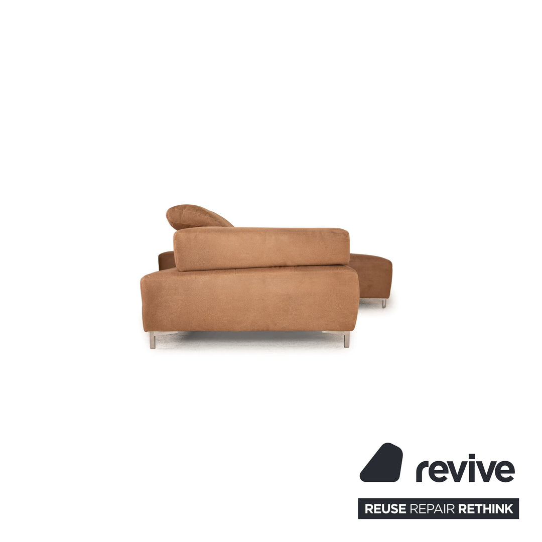 Ewald Schillig Mega leather sofa set beige corner sofa stool couch function