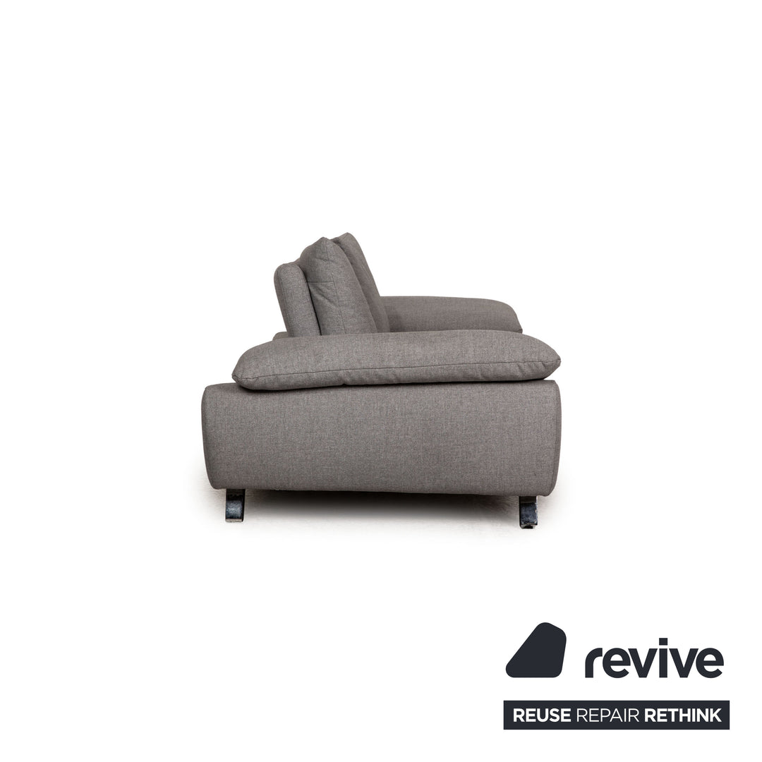 Ewald Schillig fabric sofa set gray two-seater stool function couch sofa