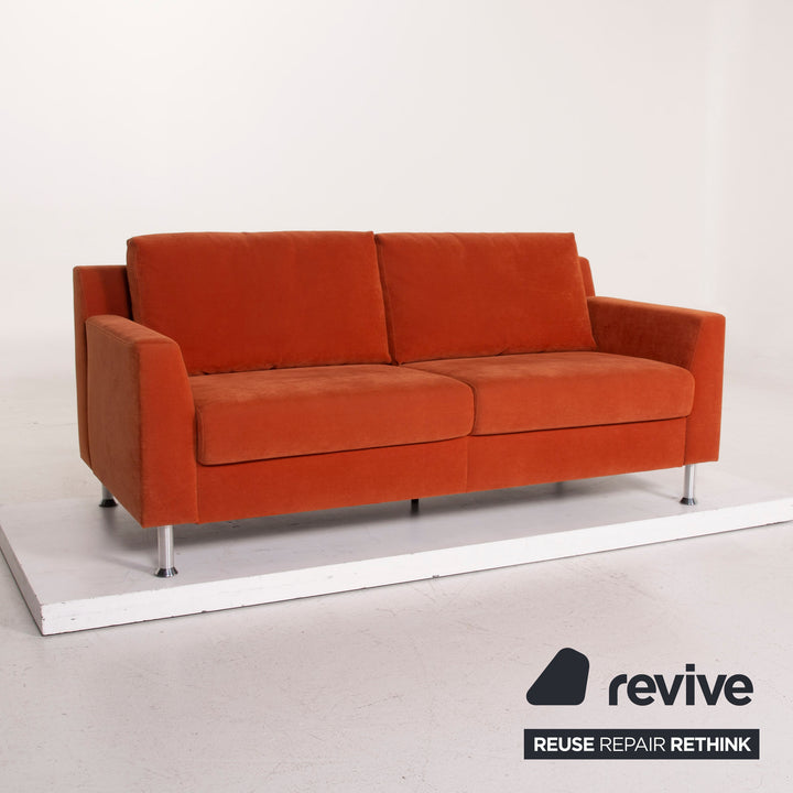 Ewald Schillig Stoff Sofa Orange Zweisitzer Alcantara #15102