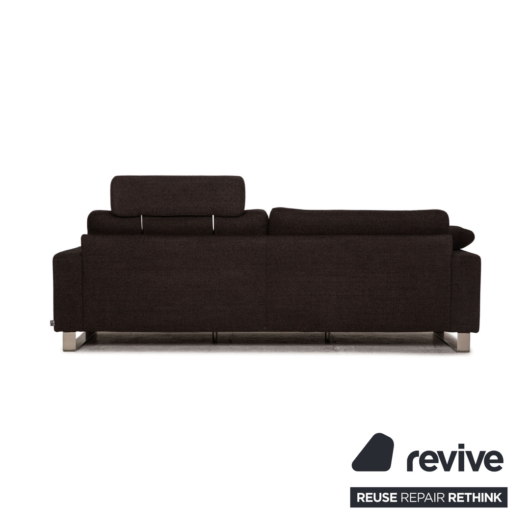 Ewald Schillig fabric four-seater gray anthracite sofa couch