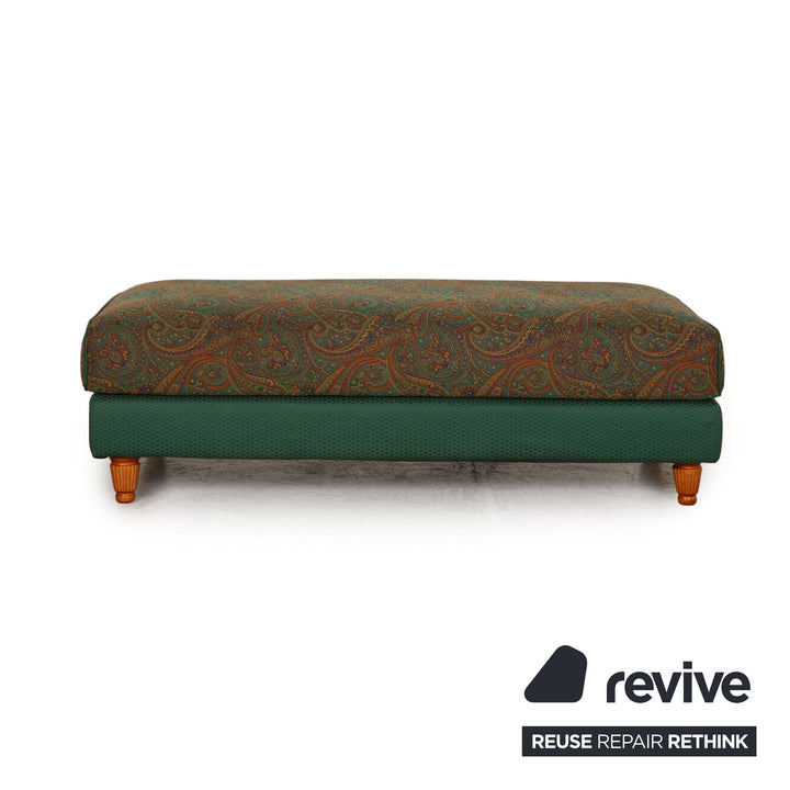 Fendi Stoff Sofa Garnitur Grün Zweisitzer Hocker