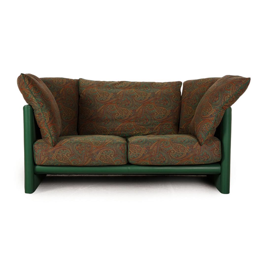 Fendi Fabric Sofa Green Two Seater Couch