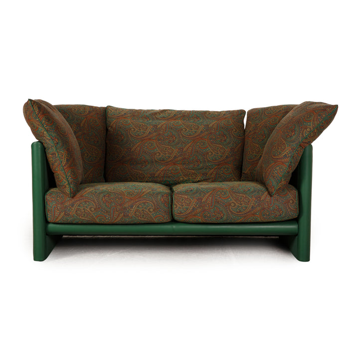 Fendi Fabric Sofa Green Two Seater Couch