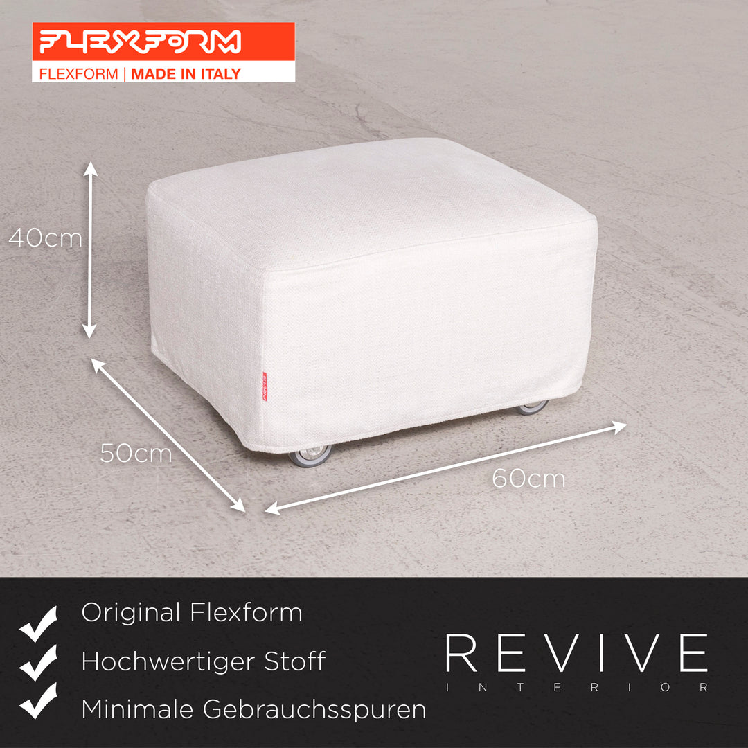 Flexform Designer Stoff Sofa Weiß Ecksofa Hocker #7882