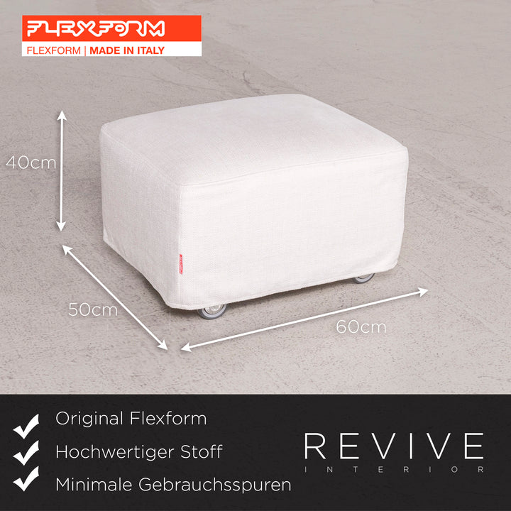 Flexform Designer Stoff Sofa Weiß Ecksofa Hocker #7882
