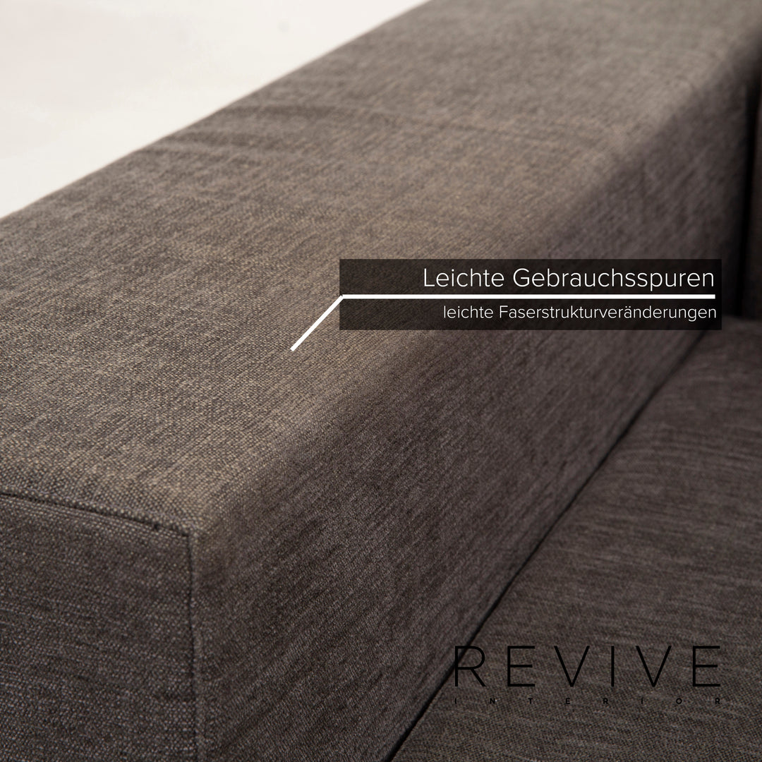 Flexform Groundpiece Stoff Sofa Grün DreisitzerGrau #14823