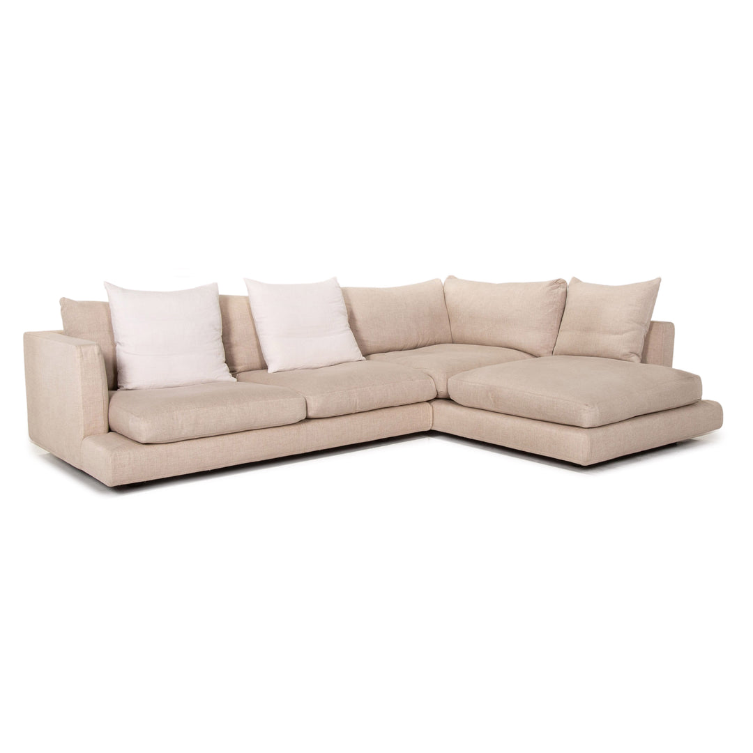 Flexform Long Island Stoff Ecksofa Creme Sofa Couch #14900