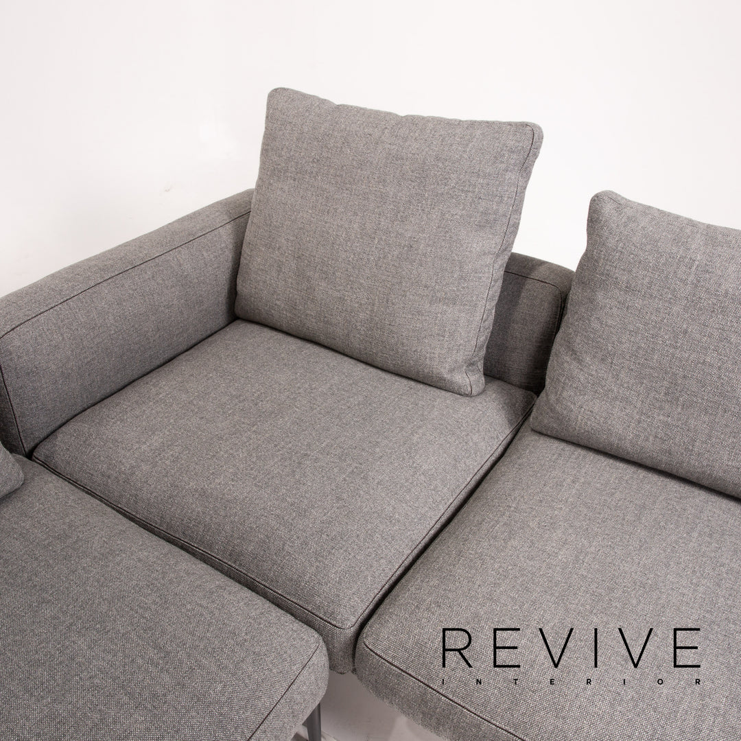 Flexform Romeo Fabric Corner Sofa Gray Sofa Couch #13740