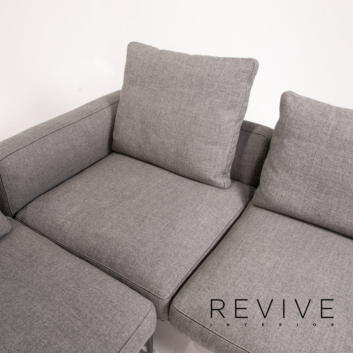 Flexform Romeo Fabric Corner Sofa Gray Sofa Couch #13740