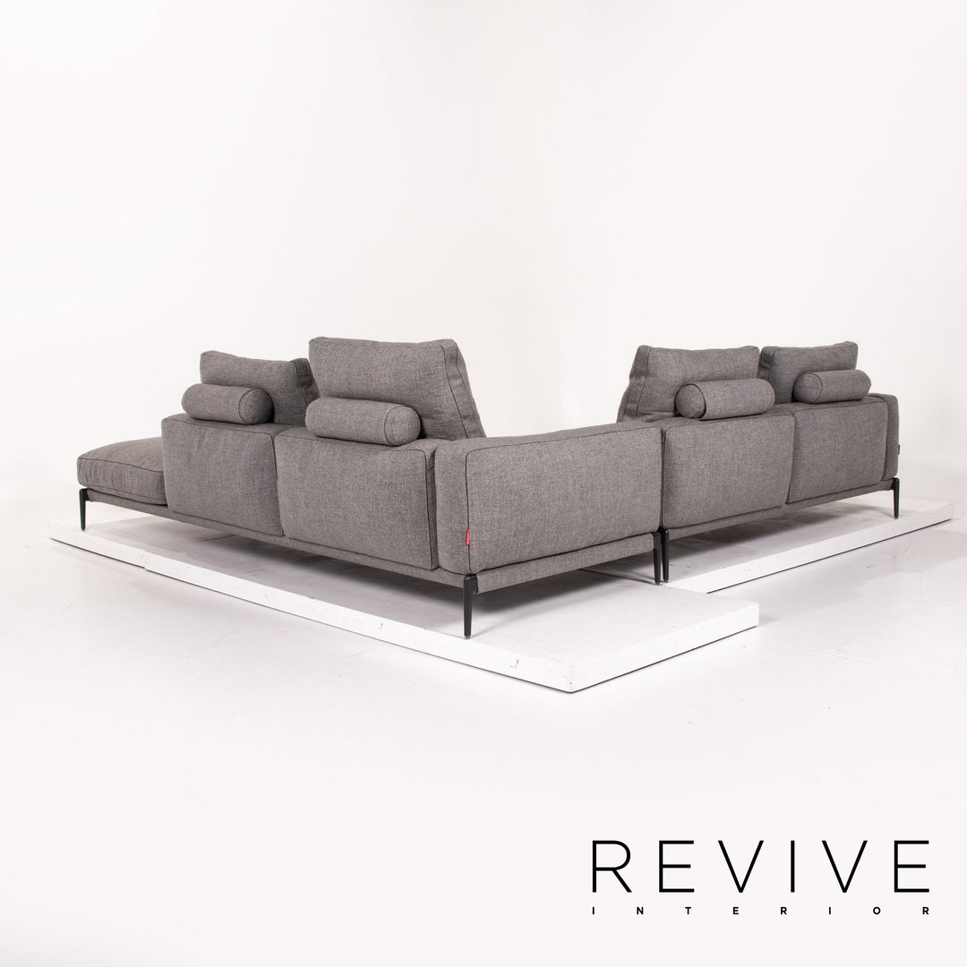 Flexform Romeo Fabric Corner Sofa Gray Sofa Couch #13740