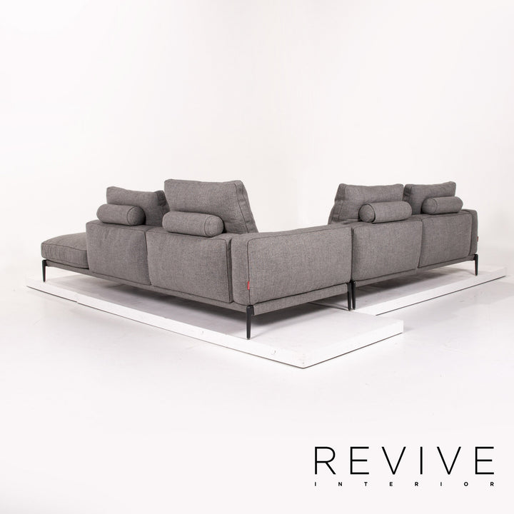 Flexform Romeo Fabric Corner Sofa Gray Sofa Couch #13740