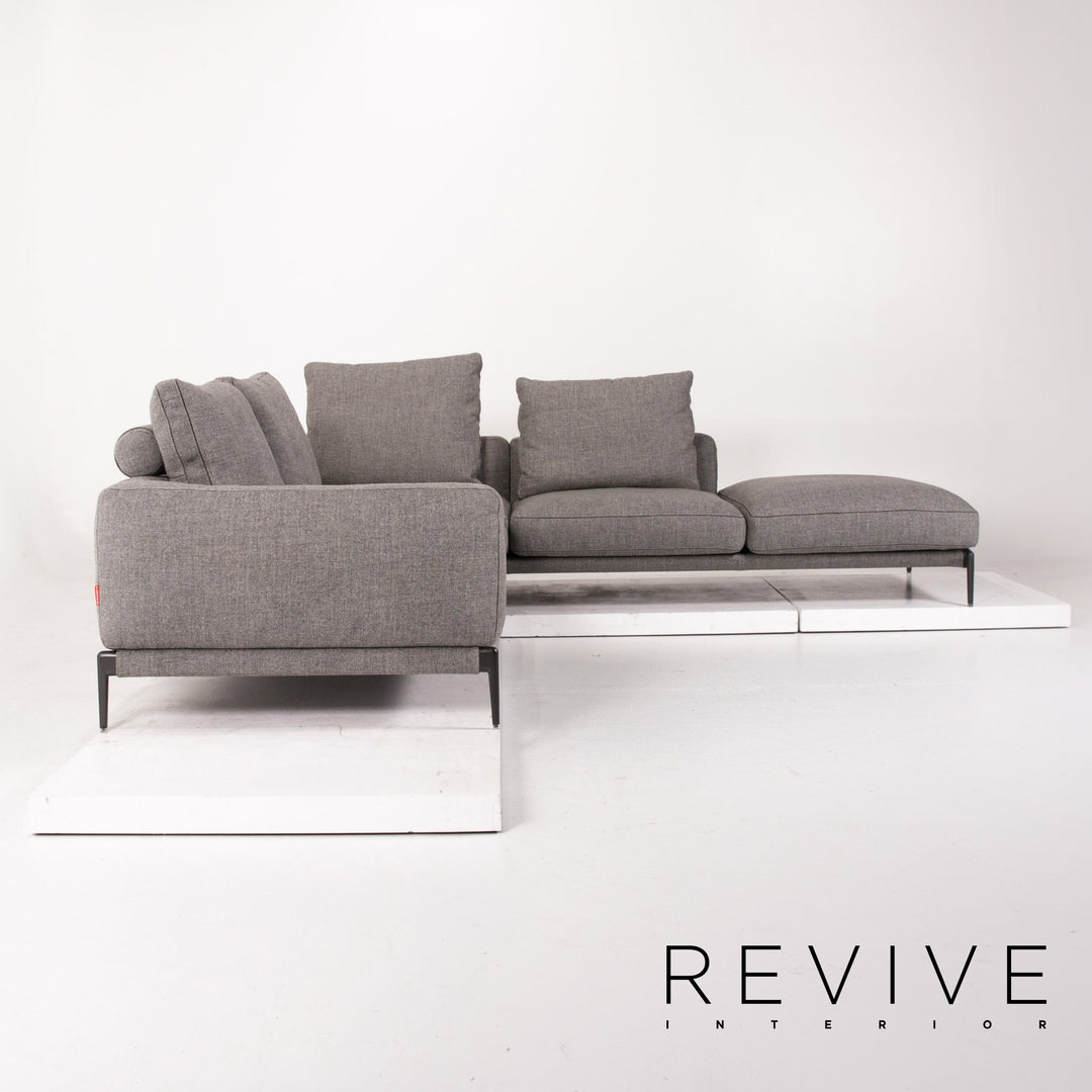 Flexform Romeo Fabric Corner Sofa Gray Sofa Couch #13740