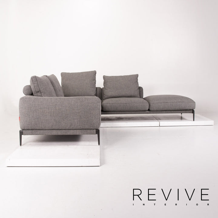 Flexform Romeo Fabric Corner Sofa Gray Sofa Couch #13740