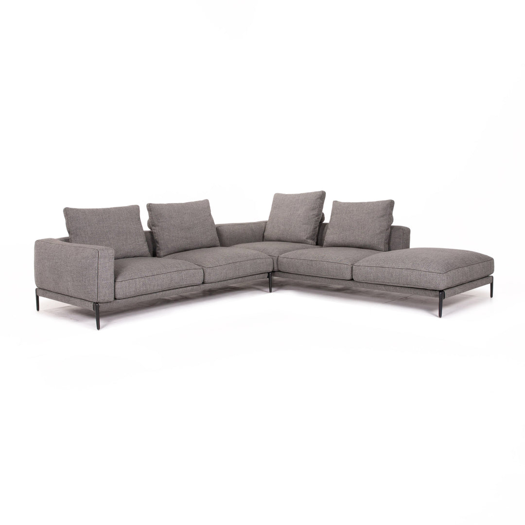 Flexform Romeo Fabric Corner Sofa Gray Sofa Couch #13740