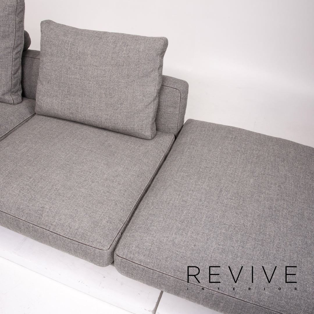 Flexform Romeo Fabric Corner Sofa Gray Sofa Couch #13740