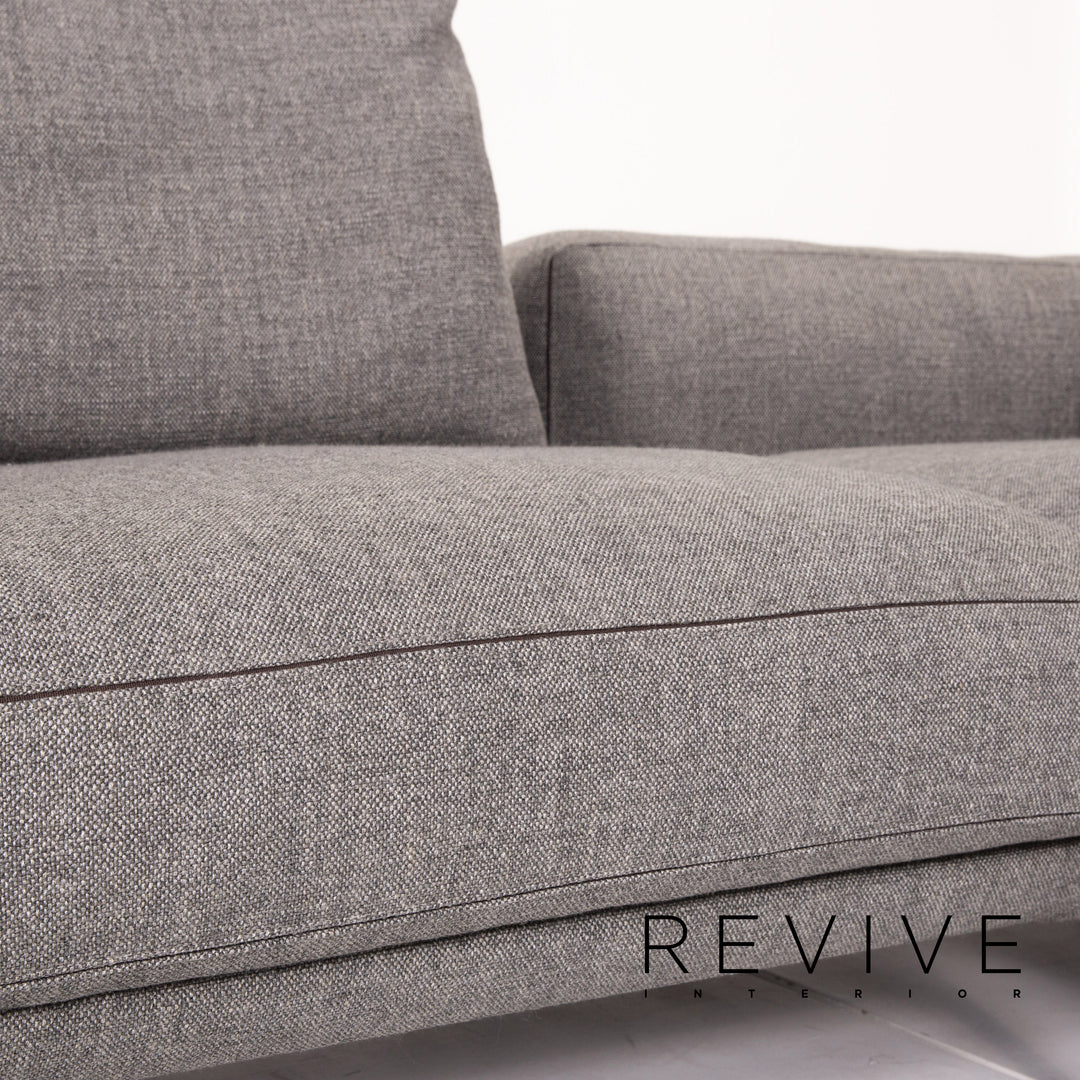 Flexform Romeo Fabric Corner Sofa Gray Sofa Couch #13740