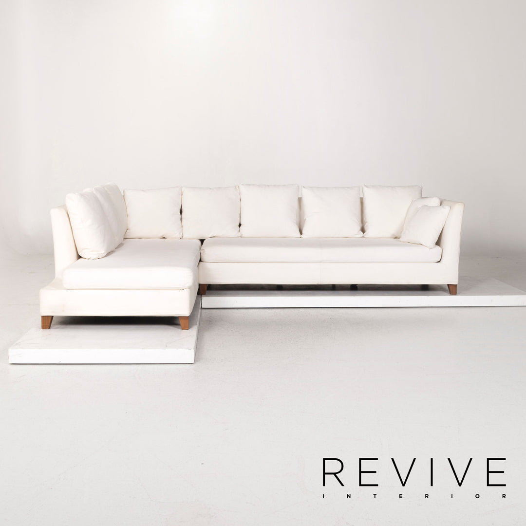 Flexform Fabric Corner Sofa Cream Sofa Couch #12465