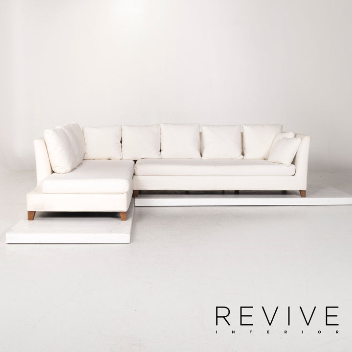 Flexform Fabric Corner Sofa Cream Sofa Couch #12465