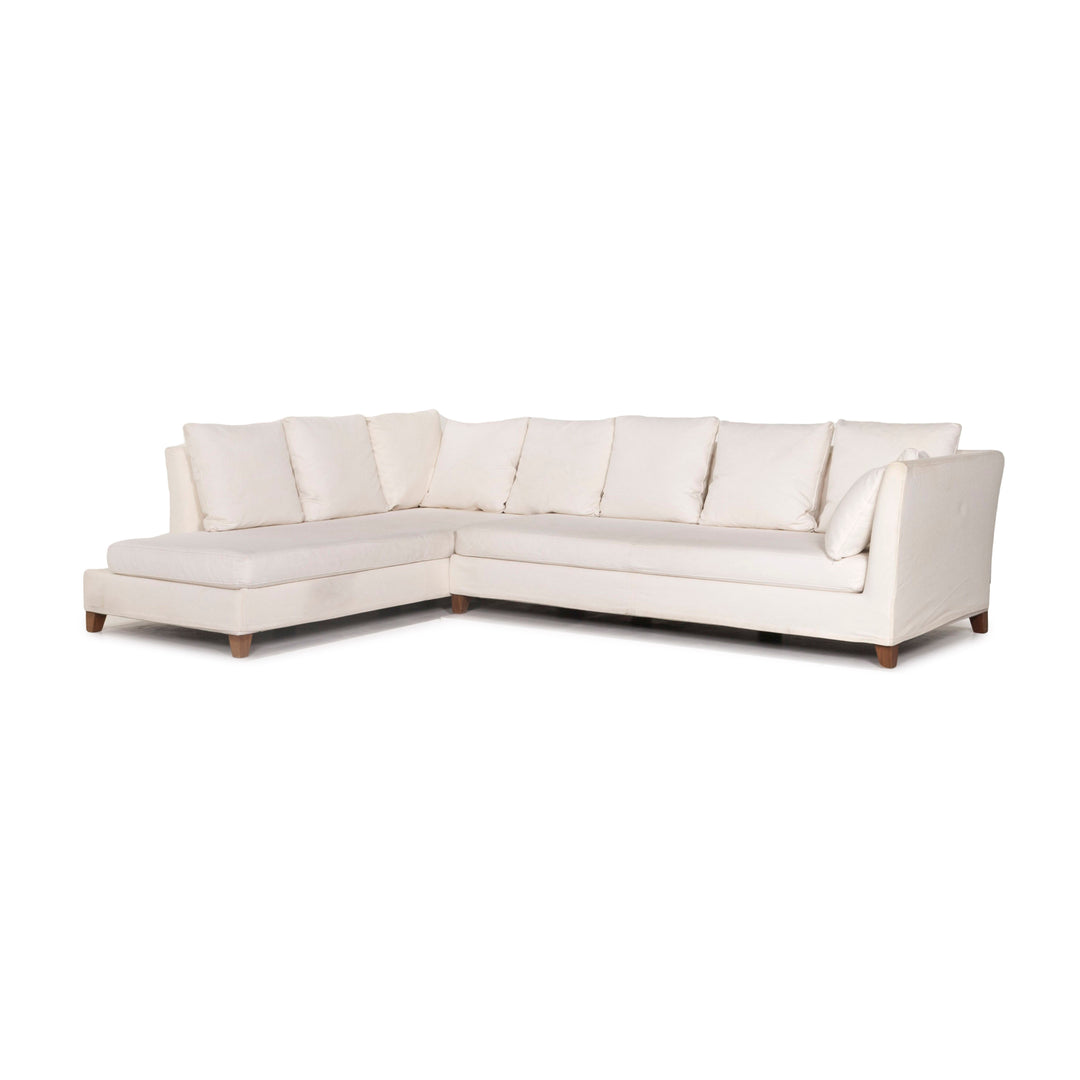 Flexform Fabric Corner Sofa Cream Sofa Couch #12465
