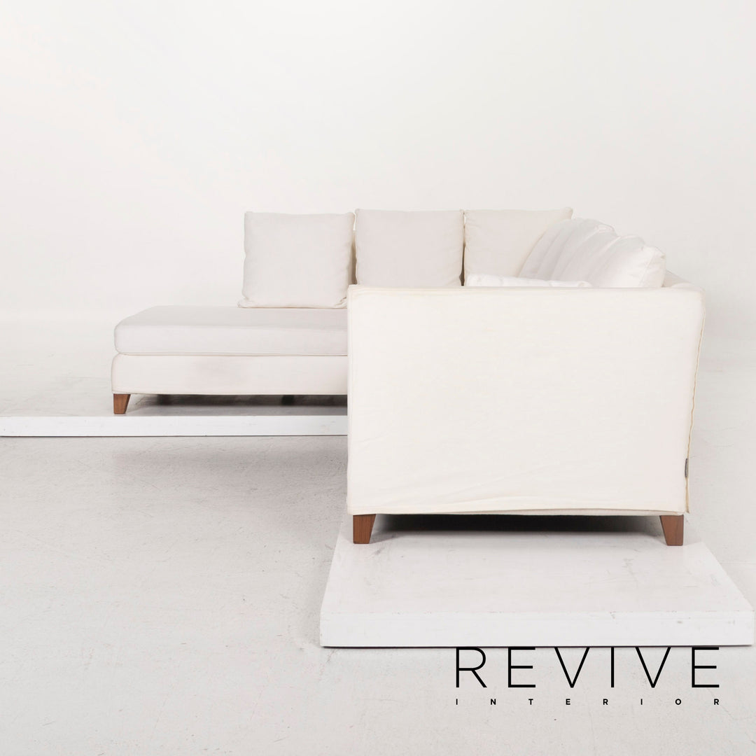 Flexform Fabric Corner Sofa Cream Sofa Couch #12465