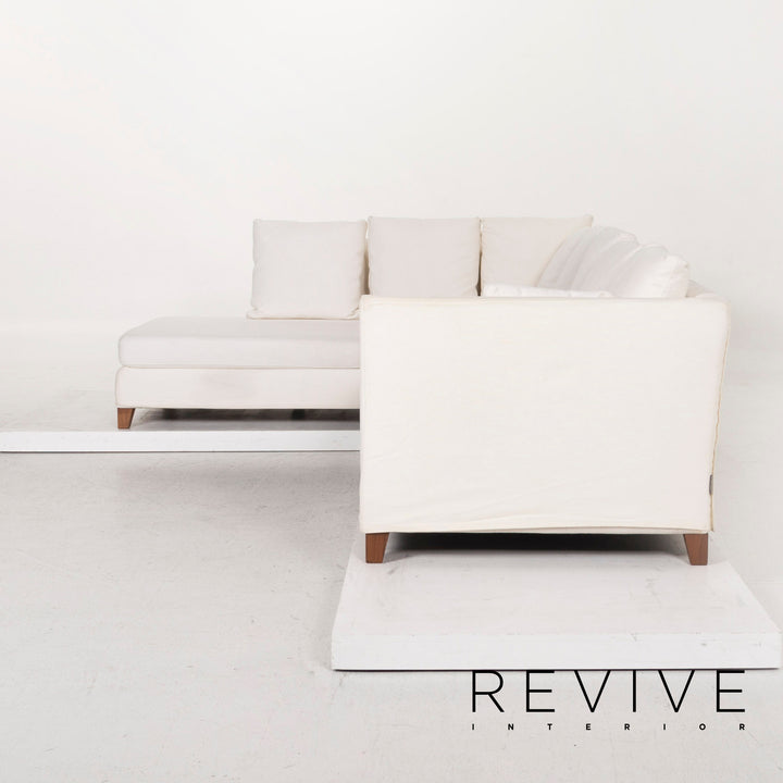 Flexform Fabric Corner Sofa Cream Sofa Couch #12465