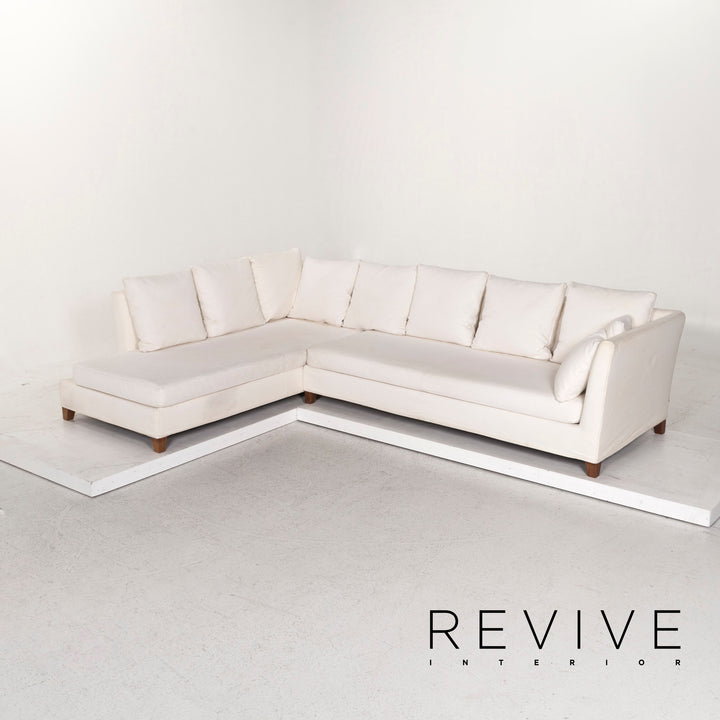 Flexform Fabric Corner Sofa Cream Sofa Couch #12465