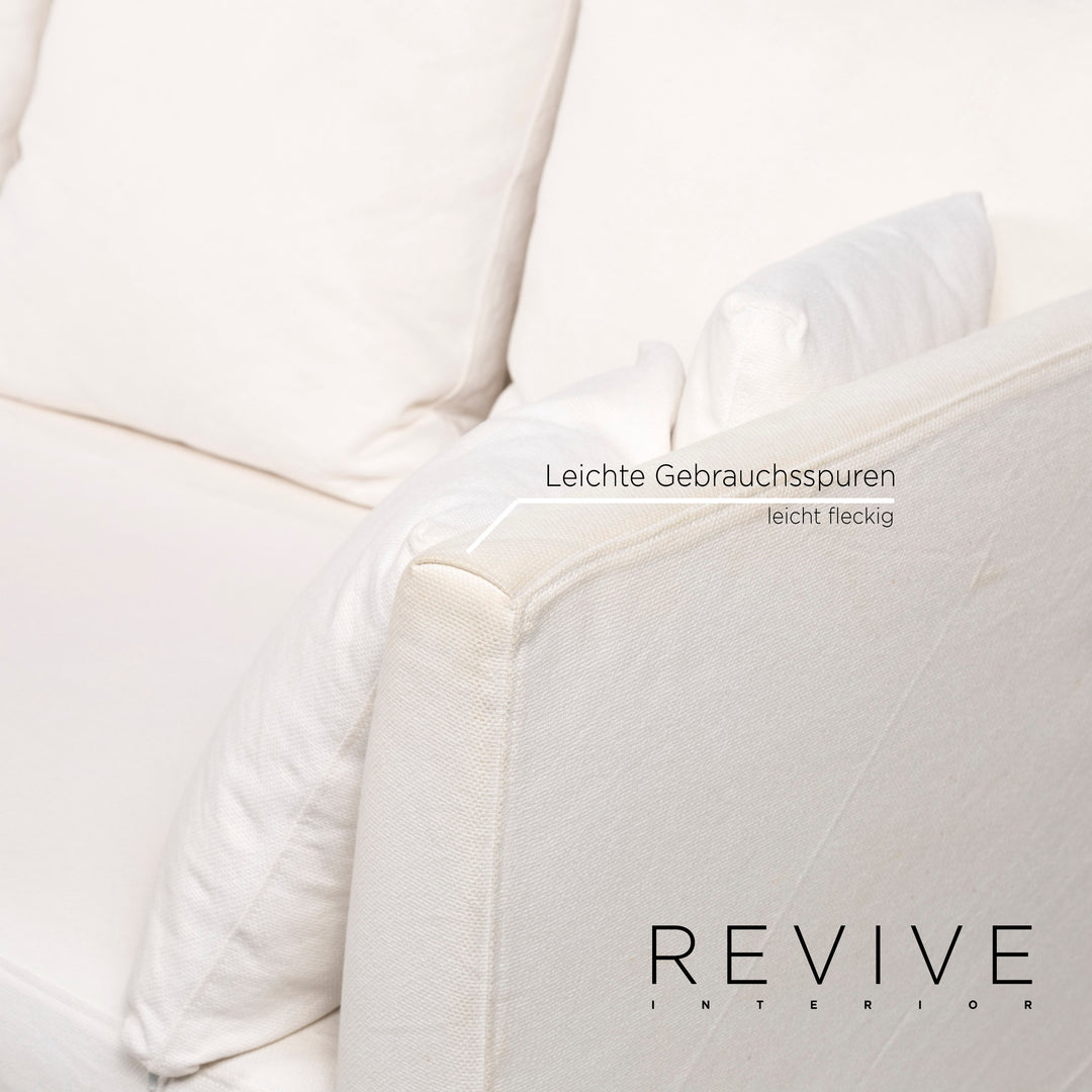 Flexform Fabric Corner Sofa Cream Sofa Couch #12465