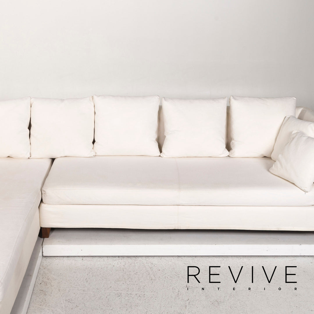Flexform Fabric Corner Sofa Cream Sofa Couch #12465
