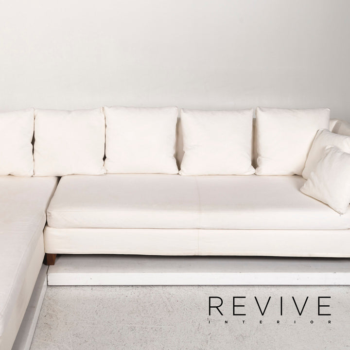 Flexform Fabric Corner Sofa Cream Sofa Couch #12465