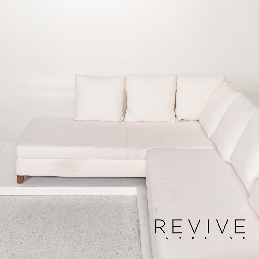 Flexform Fabric Corner Sofa Cream Sofa Couch #12465