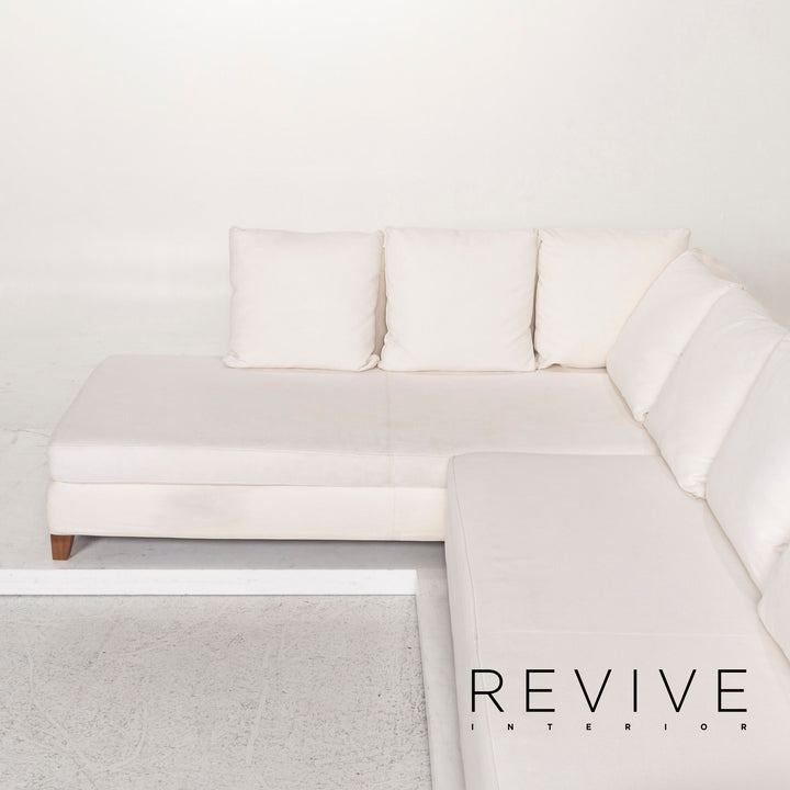 Flexform Fabric Corner Sofa Cream Sofa Couch #12465