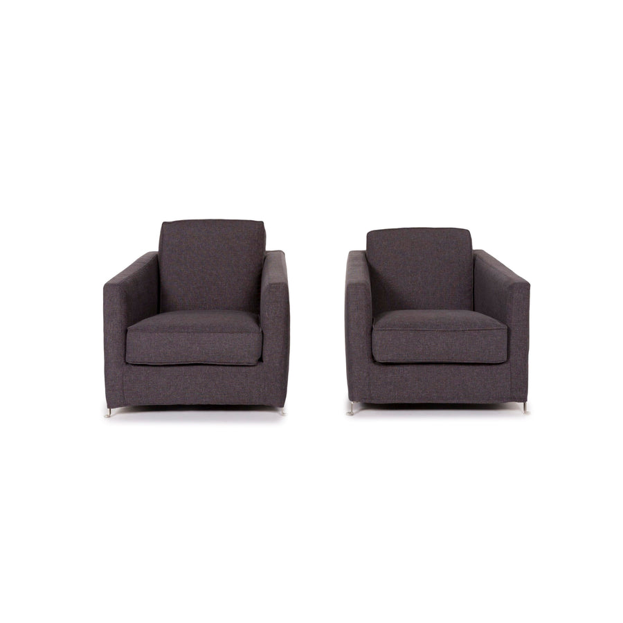 Flexform Stoff Sessel Garnitur Grau 2x Sessel #12563