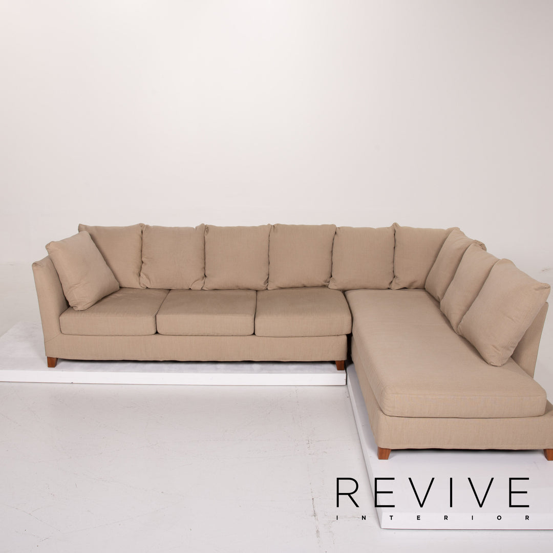 Flexform Fabric Sofa Beige Corner Sofa #14054