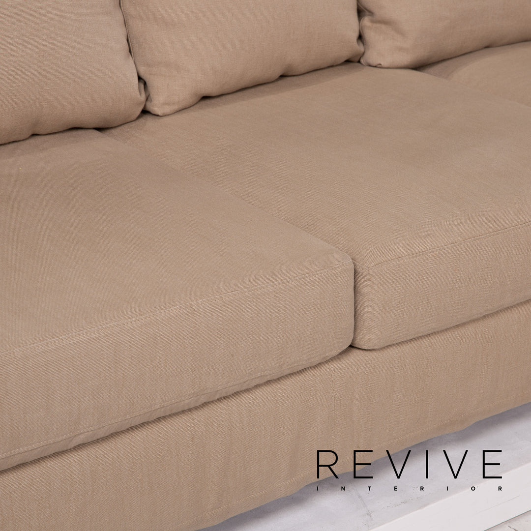 Flexform Fabric Sofa Beige Corner Sofa #14054