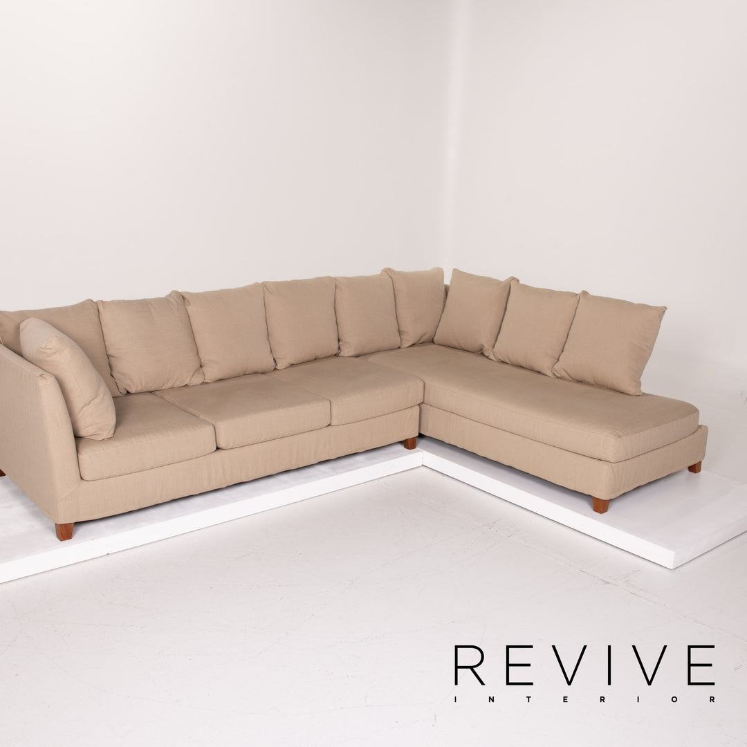 Flexform Fabric Sofa Beige Corner Sofa #14054