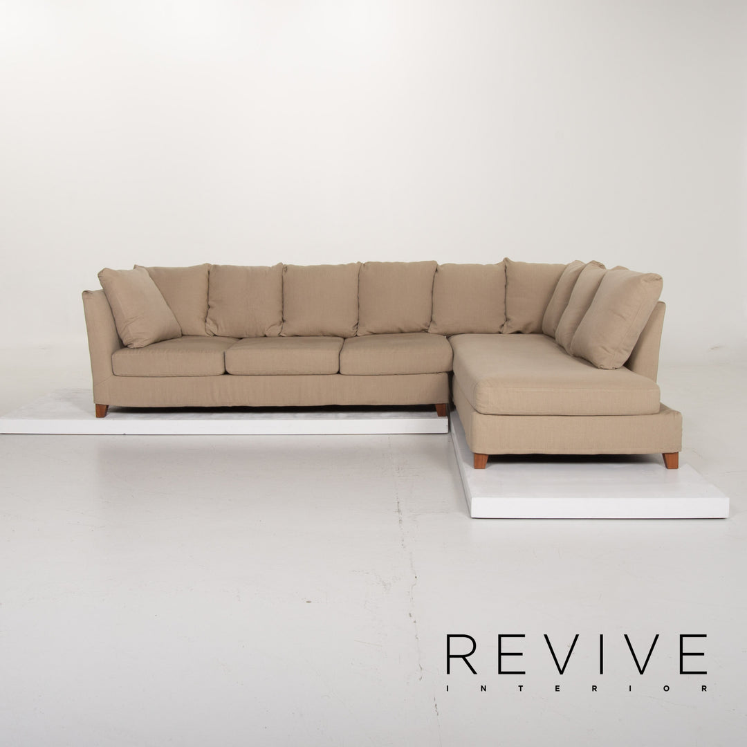 Flexform Fabric Sofa Beige Corner Sofa #14054