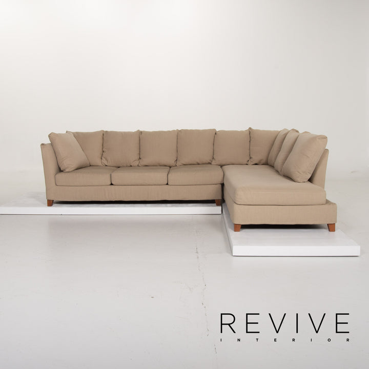 Flexform Fabric Sofa Beige Corner Sofa #14054