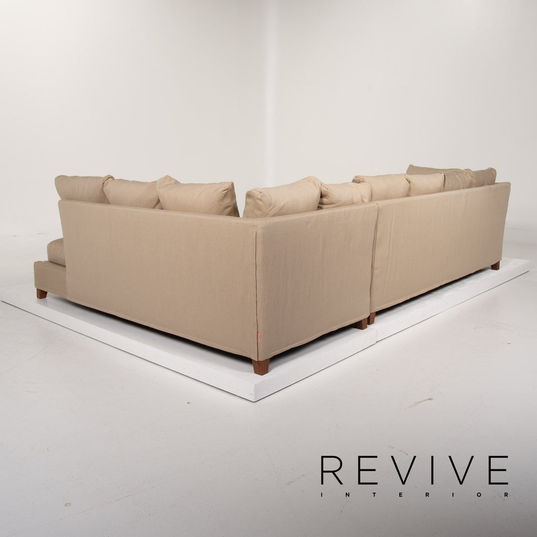 Flexform Fabric Sofa Beige Corner Sofa #14054