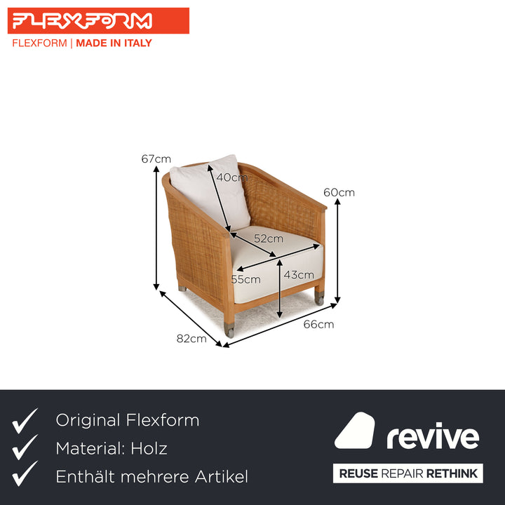 Flexform Fabric Sofa Set White Two Seater Armchair Table Coffee Table