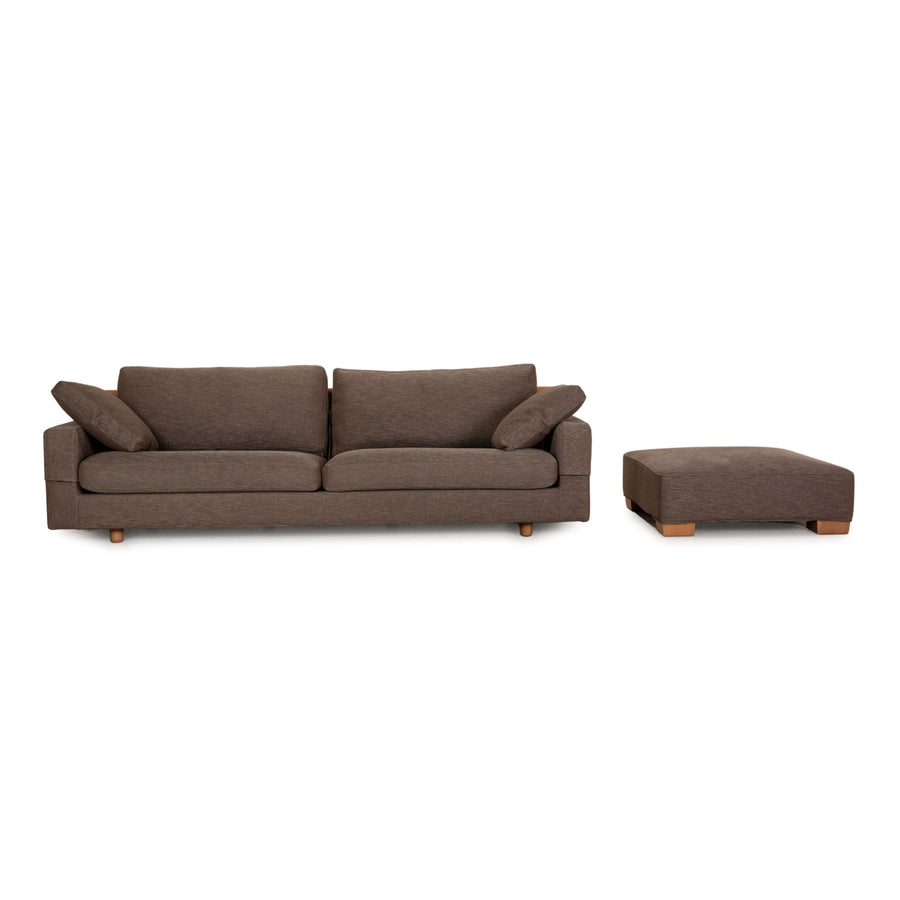 Flexform Stoff Sofa Grau Dreisitzer Couch