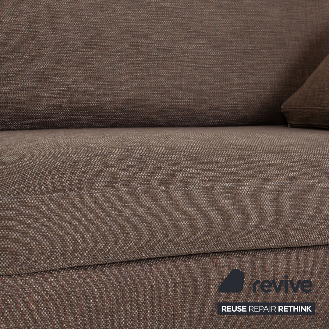 Flexform Stoff Sofa Grau Dreisitzer Couch