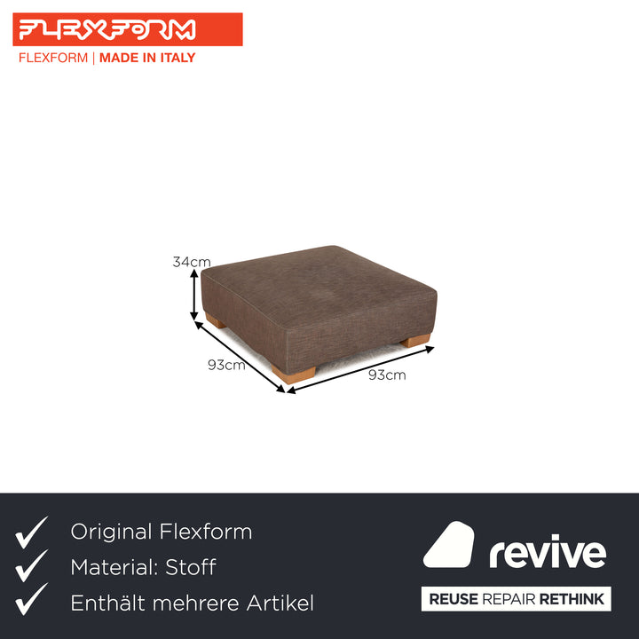 Flexform Stoff Sofa Grau Dreisitzer Couch