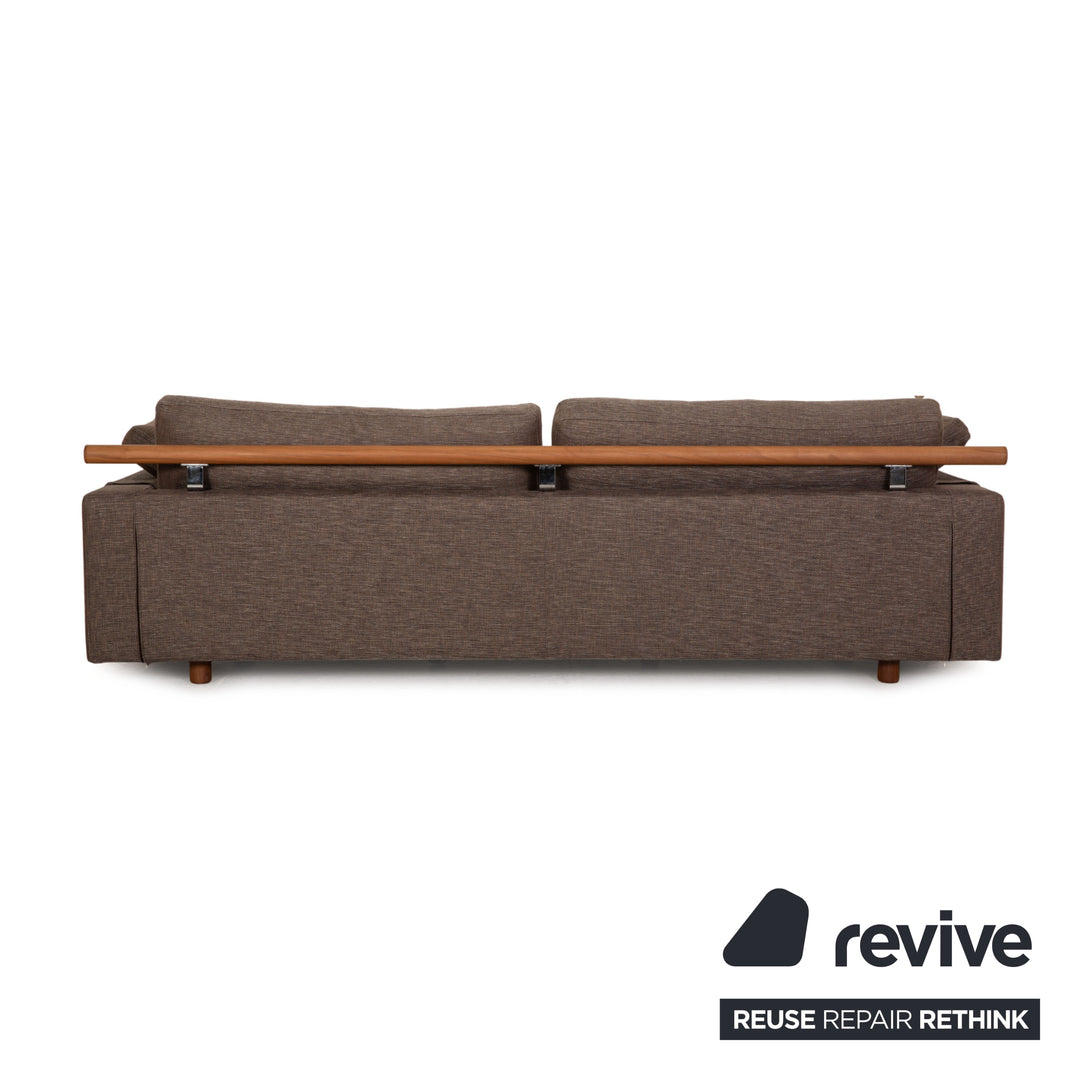 Flexform Stoff Sofa Grau Dreisitzer Couch