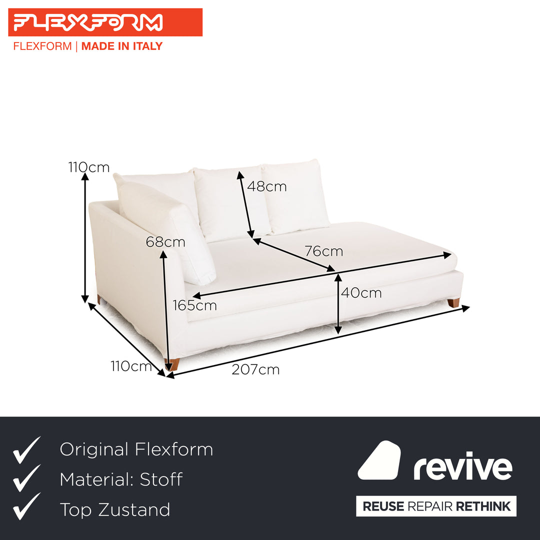 Chaise longue en tissu Flexform Victor blanc