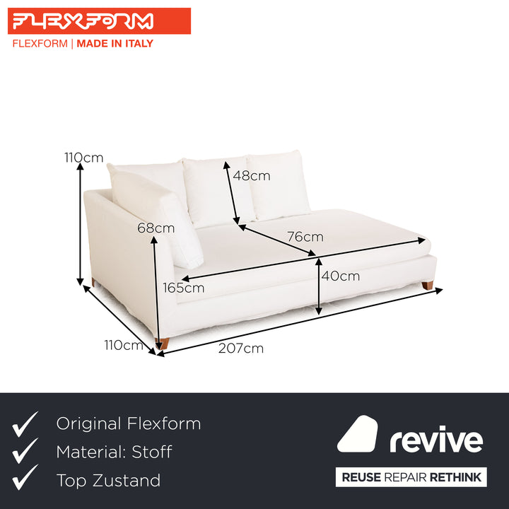 Chaise longue en tissu Flexform Victor blanc