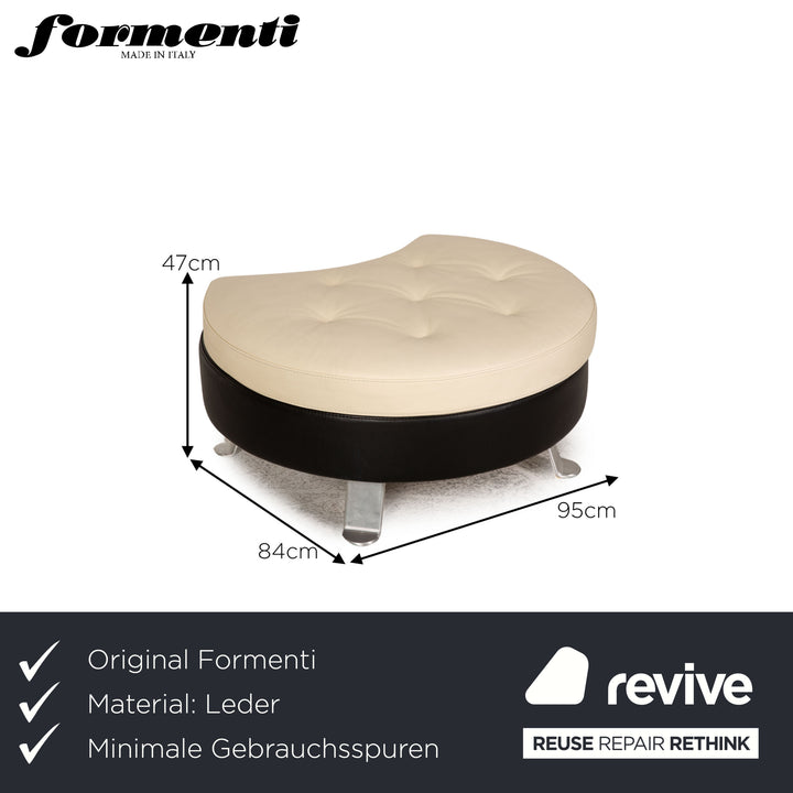 Formenti Leder Hocker Creme by Mario Spinelli