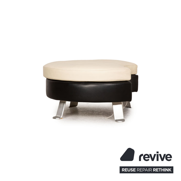 Formenti Leder Hocker Creme by Mario Spinelli