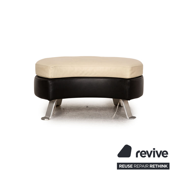 Formenti Leder Hocker Creme by Mario Spinelli